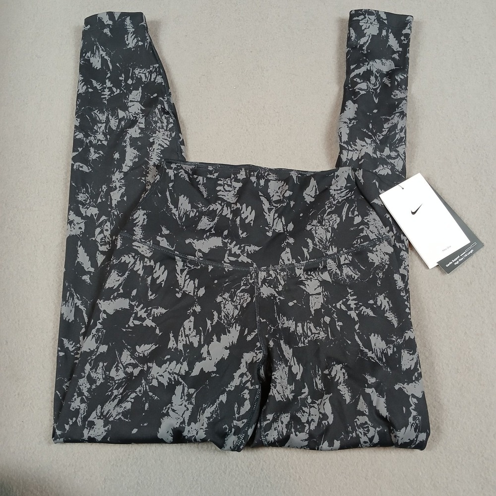 NWT‎ Nike One Dri-Fit High-Waisted 7/8 Size XS Women's Grey Printed Leggings